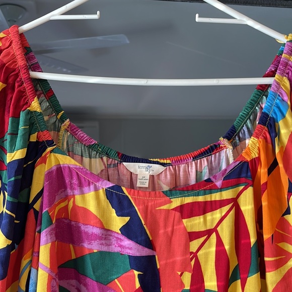 3XL Terra & Sky midi sleeve elastic arm boho beautiful on.  Great flexible pop - Picture 2 of 5